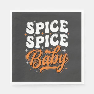 Spice Spice Baby Halloween Retro Typography Design Napkin