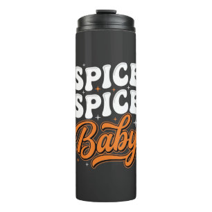 Spice Spice Baby Halloween Retro Typography Design Thermal Tumbler