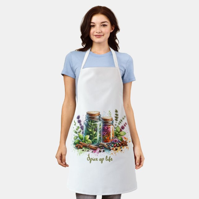 Spice Up Your Life with Herb-Infused Elegance Apron (Worn)