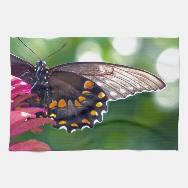Spicebush Swallowtail Tea Towel (Horizontal)