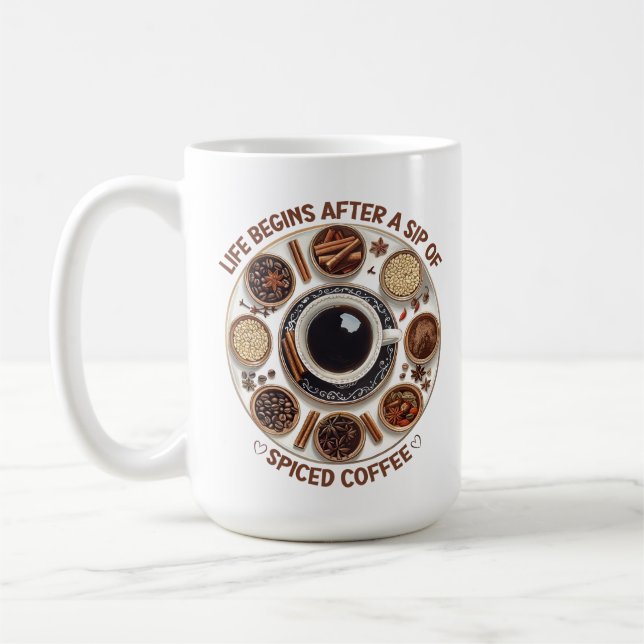 Spiced Coffee Bliss – Cosy Mug for Coffee Lovers (Left)