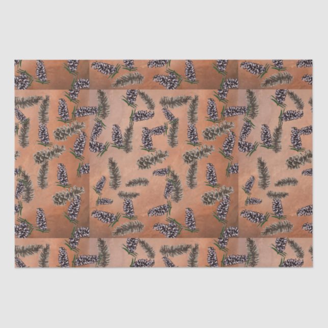 spiced orange with pine cones tissue paper (Front)