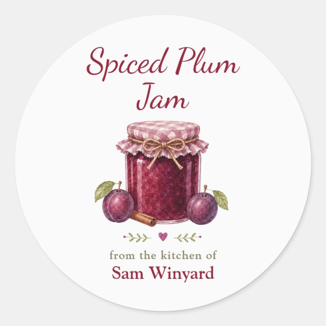 Spiced Plum Jam From the Kitchen Of Label (Front)