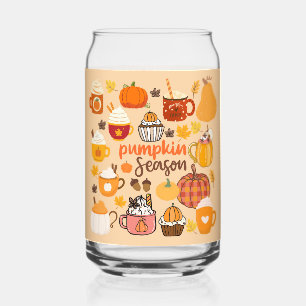 Spiced Pumpkin Season Can Glass