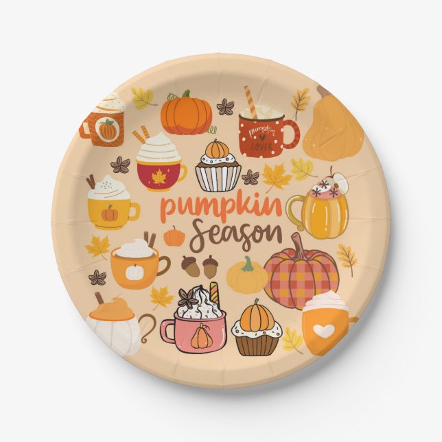 Spiced Pumpkin Season Paper Plate (Front)
