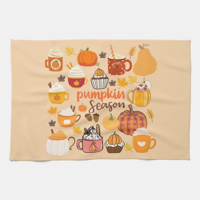 Spiced Pumpkin Season Tea Towel (Horizontal)