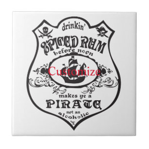 Spiced Rum Pirate Drink Thunder_Cove Ceramic Tile