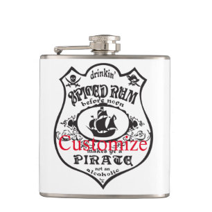 Spiced Rum Pirate Drink Thunder_Cove Hip Flask