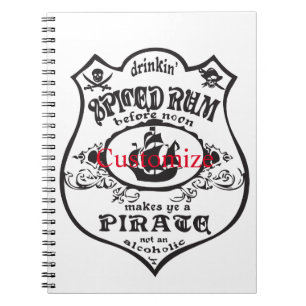 Spiced Rum Pirate Drink Thunder_Cove Notebook
