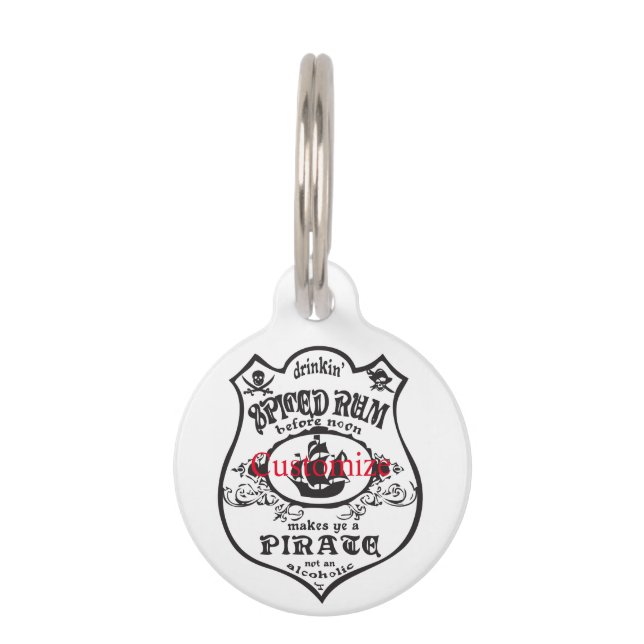 Spiced Rum Pirate Drink Thunder_Cove  Pet Tag (Front)