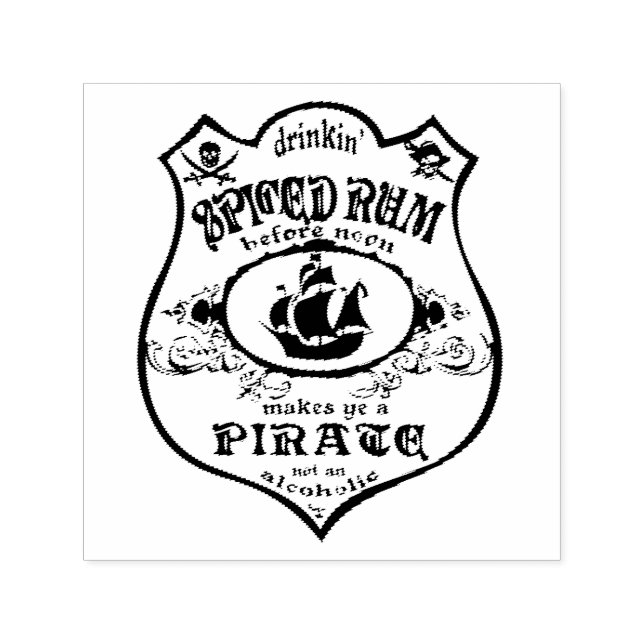 Spiced Rum Pirate Drink Thunder_Cove Self-inking Stamp (Design)