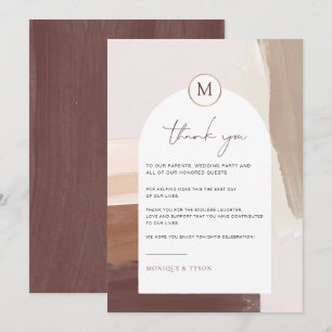 Spiced Terracotta   Wedding Table Thank You Card