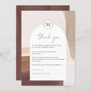 Spiced Terracotta   Wedding Table Thank You Card