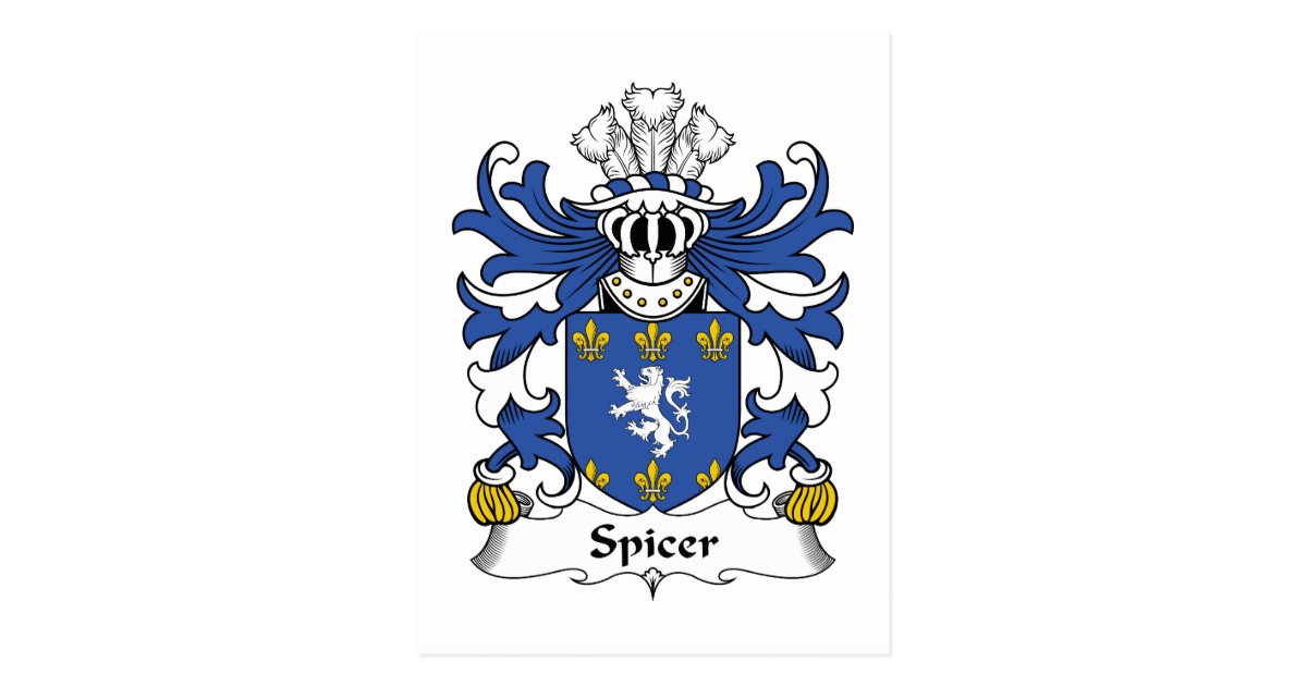 Spicer Family Crest Postcard | Zazzle.com.au