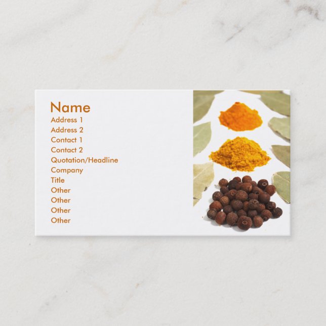 Spices Business Card (Front)