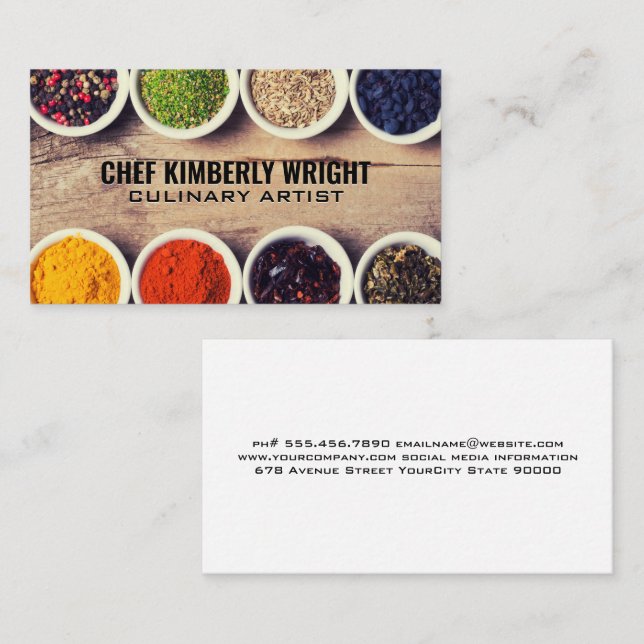 Spices in Ramekins Business Card (Front/Back)