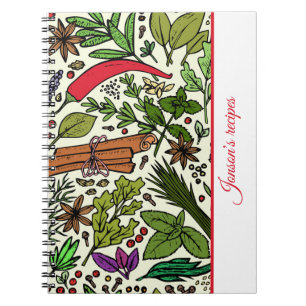 Spices pattern kitchen name Spiral Photo Notebook