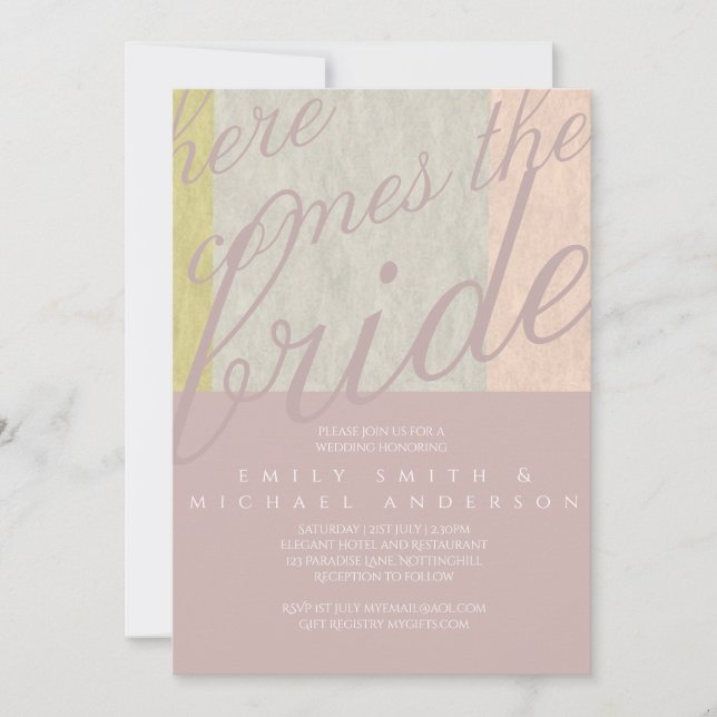 Spicey Typography Script Modern Minimalist Wedding Invitation (Front)