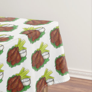 Spicy BBQ Buffalo Chicken Wings Bar Food Meat Tablecloth