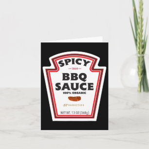 Spicy Bbq Sauce Bottle Label Funny Halloween Costu Card