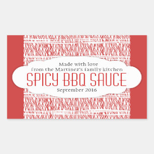 Spicy BBQ sauce red food label sticker