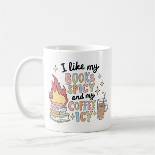 Spicy Books and Icy Coffee Funny Reader Aesthetic Mug