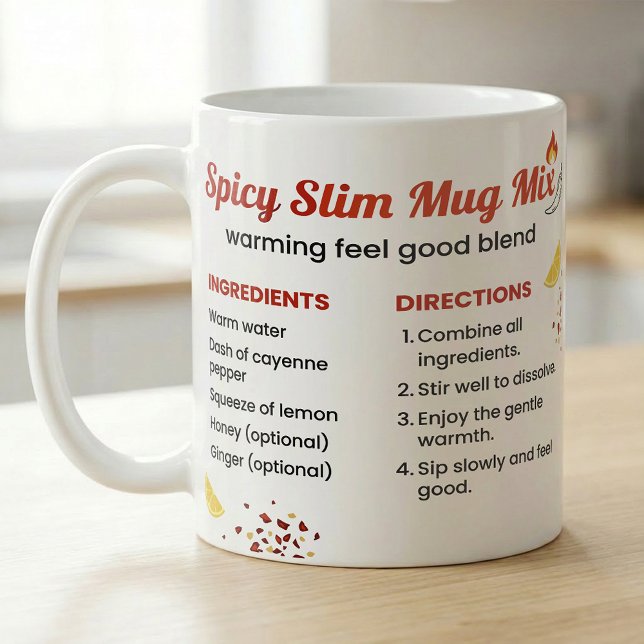 Spicy Cayenne Lemon Honey Tea Recipe Coffee Mug (Creator Uploaded)