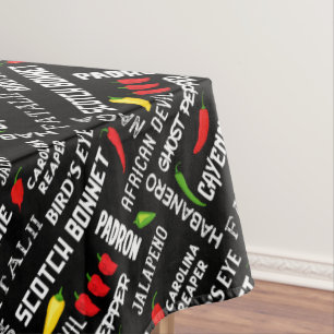 Spicy Chilli Pepper Pattern Hot Chillies Tablecloth