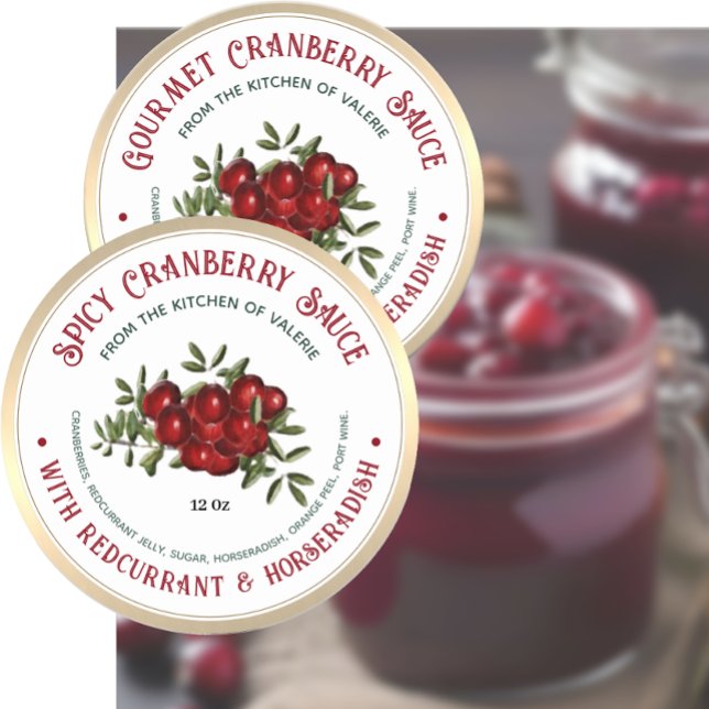 Spicy Cranberry Horseradish Sauce with Red Currant Classic Round Sticker (Creator Uploaded)