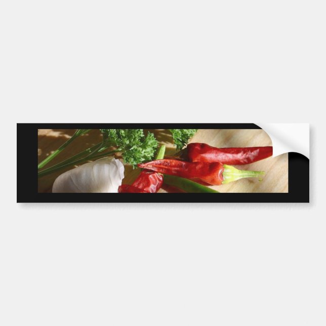 Spicy cuisine art bumper sticker (Front)