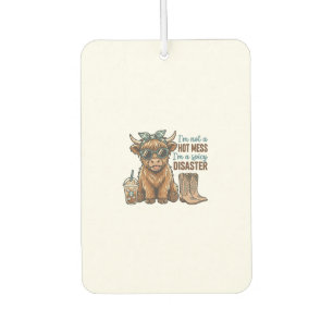 Spicy Disaster Highland Cow Coffee Western Shirt D Car Air Freshener