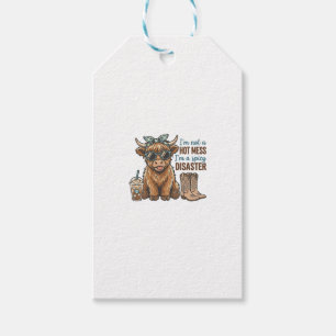 Spicy Disaster Highland Cow Coffee Western Shirt D Gift Tags