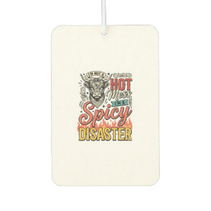 Spicy Disaster Highland Cow Vintage Western Shirt Car Air Freshener