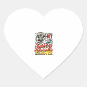 Spicy Disaster Highland Cow Vintage Western Shirt Heart Sticker