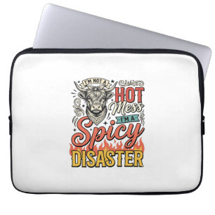 Spicy Disaster Highland Cow Vintage Western Shirt  Laptop Sleeve