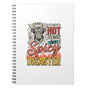 Spicy Disaster Highland Cow Vintage Western Shirt  Notebook