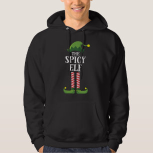 Spicy Elf Matching Family Christmas Party Funny El Hoodie