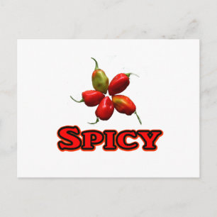 Spicy Five Habanero Hot Pepper Design Postcard