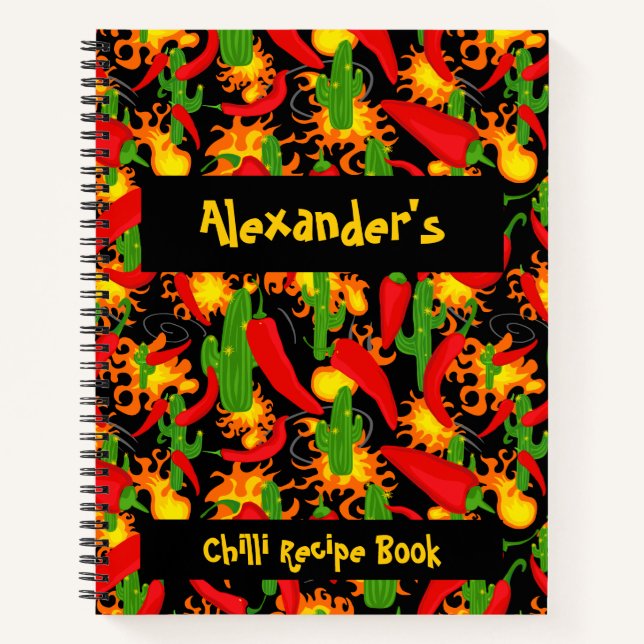 Spicy Food Chilli Recipe Notebook (Front)