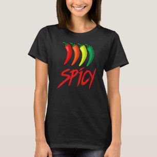 Spicy Fun Hot Chilli Sauce Peppers Spicy Food T-Shirt