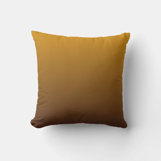 Spicy Gold Brown Ombre Cushion (Front)