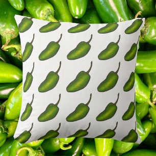 Spicy Green Hot Jalapeño Pepper Vegetable Veggie Cushion