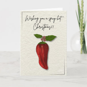 Spicy-Hot Christmas Chilli Pepper Holiday Card
