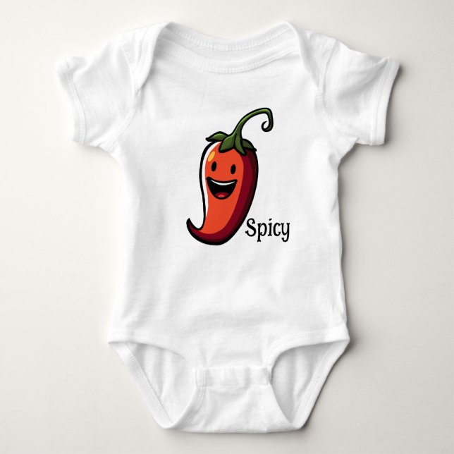 Spicy Hot Pepper  Baby Bodysuit (Front)