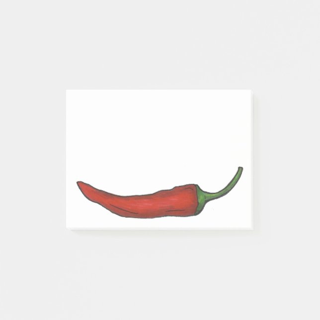 Spicy Hot Red Chilli Chile Pepper Vegetable Veggie Post-it Notes (Front)