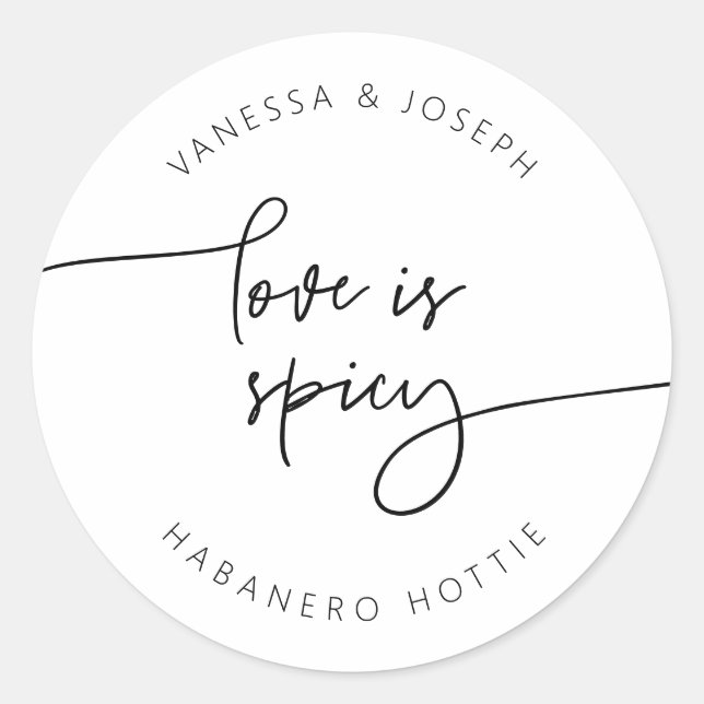 Spicy Jam Jar Label Wedding Favour Sticker G400 (Front)