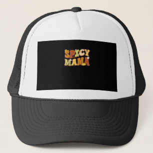 Spicy Mama Happy It’s Fall Y’all Groovy Retro Trucker Hat
