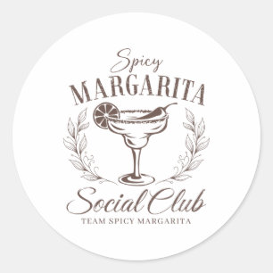 Spicy Margarita Social Club Cinco De Mayo Tail Gir Classic Round Sticker