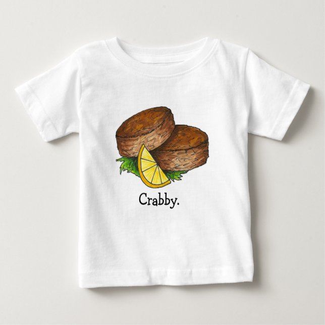 Spicy Maryland Crab Cake Crabcake Seafood Foodie Baby T-Shirt (Front)