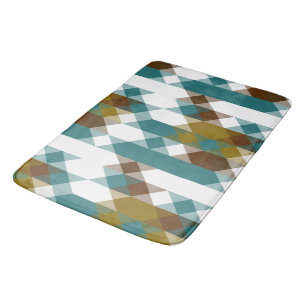 spicy mustard, faded jade, white and nutmeg bath mat